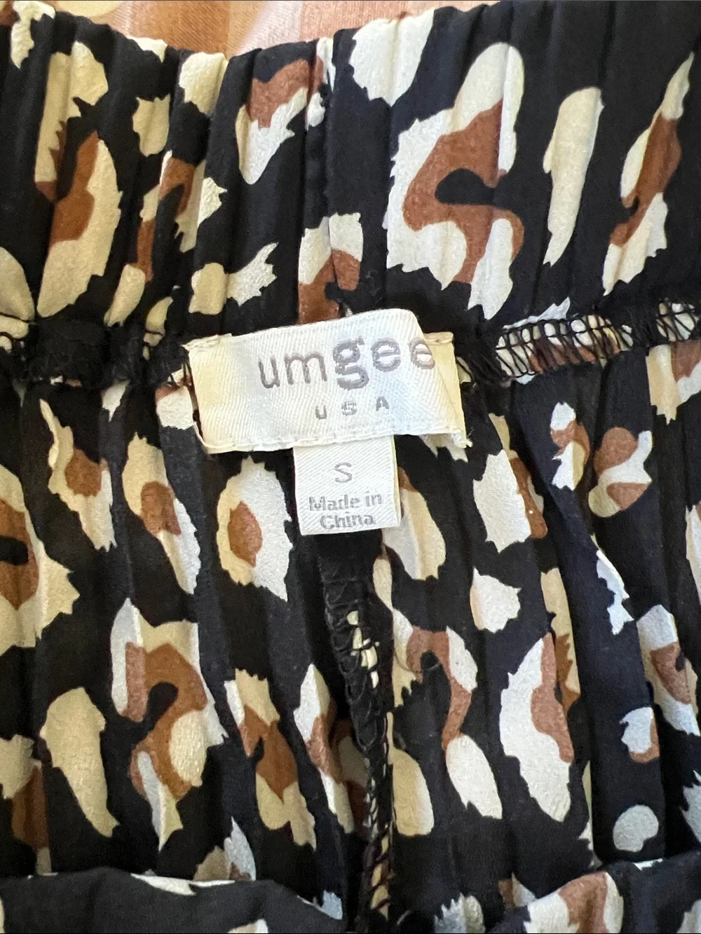Umgee Black Leopard Print Pleated Maxi Skirt